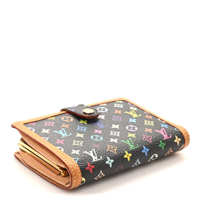 Louis Vuitton Monogram Multicolor French Purse Wallet Black 4 of 10