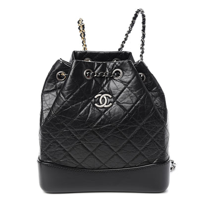 Chanel Aged Calfskin Quilted Small Gabrielle Backpack Black 1 of 10