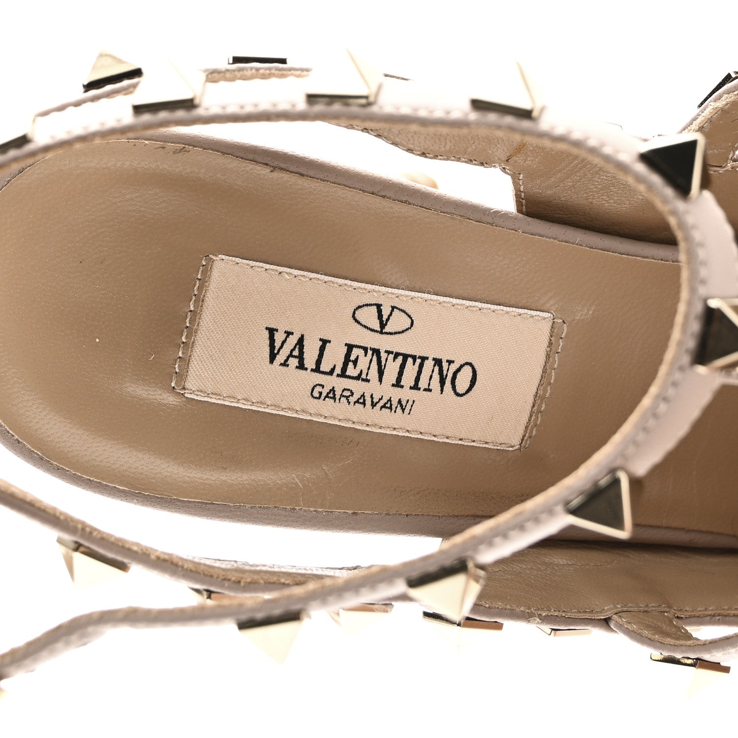 Valentino Garavani Patent Nappa Rockstud Ankle Strap 100mm Pumps 37 Poudre 9 of 9