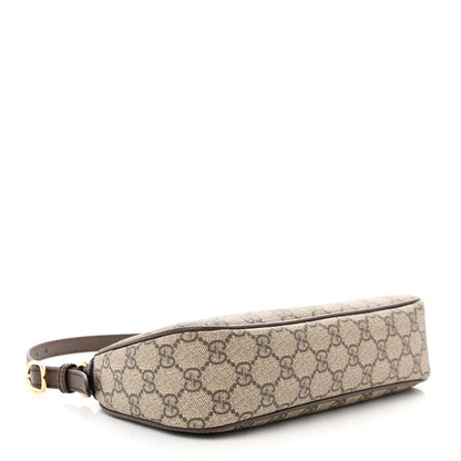 Gucci GG Supreme Monogram Textured Dollar Calfskin Small Ophidia Hobo Beige Ebony New Acero 4 of 10