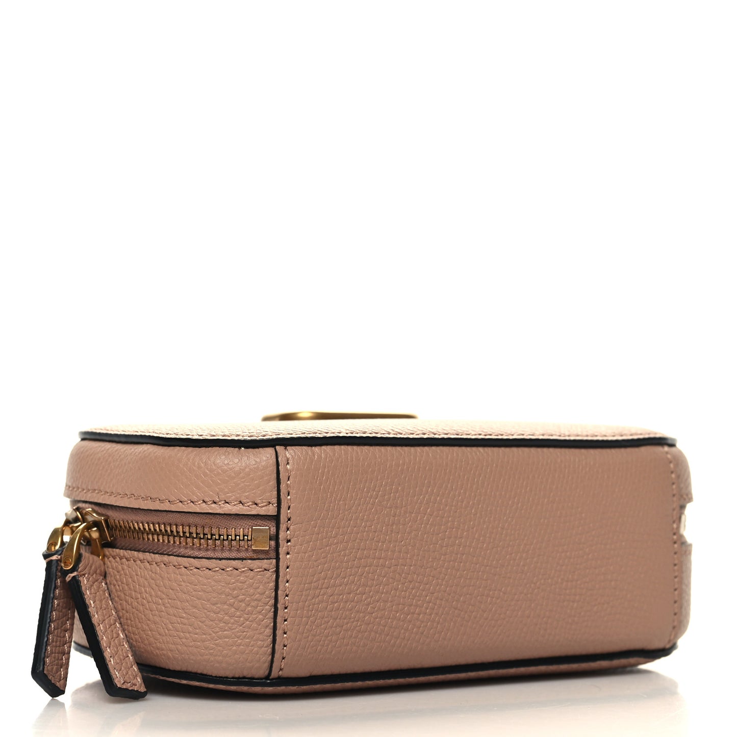Grainy Calfskin VLogo Top Handle Camera Bag Crossbody Rose Cannelle
