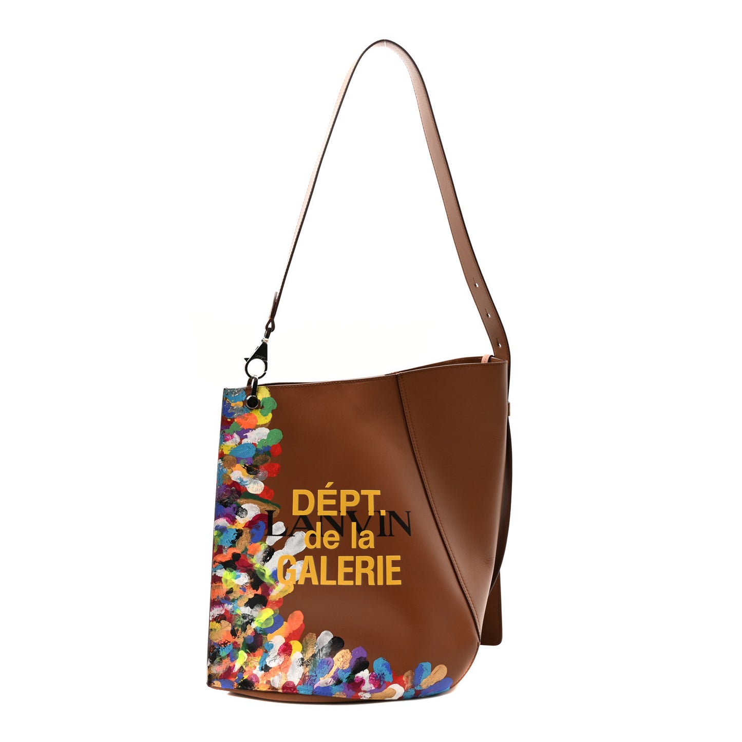 X Gallery Dept. Calfskin Medium Hook Bag Camel Multicolor