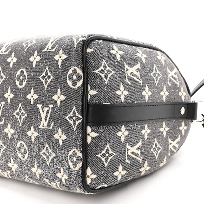 Louis Vuitton Denim Monogram Jacquard Speedy Bandouliere 25 Black 10 of 10