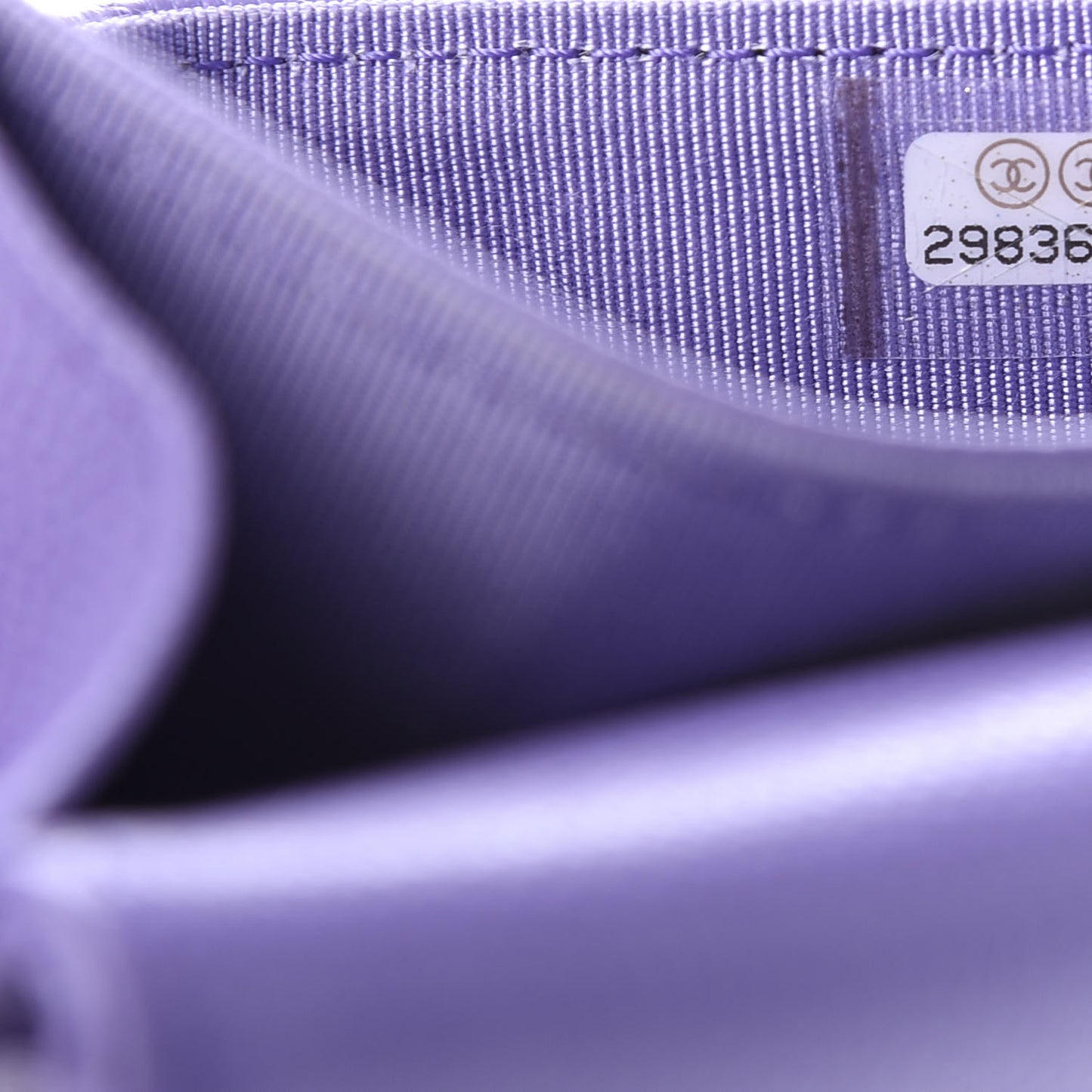 Caviar Quilted Flap Card Holder Wallet Purple
