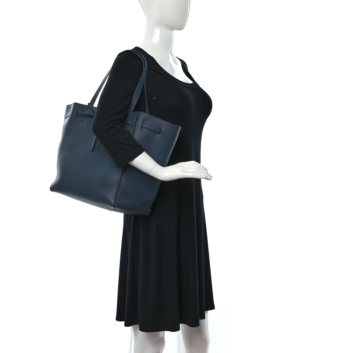 Celine Soft Grained Calfskin Small Belt Cabas Phantom Abyss Blue 2 of 10