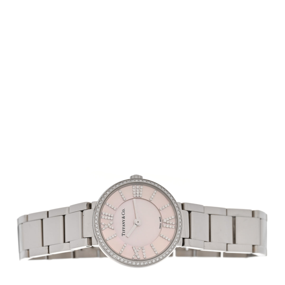 Tiffany Stainless Steel Diamond Bezel 24mm Atlas 2-Hand Quartz Watch Silver 2 of 5