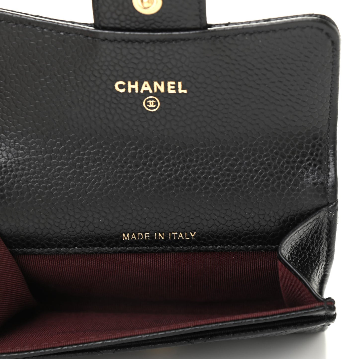 Caviar Quilted Flap Card Holder Black
