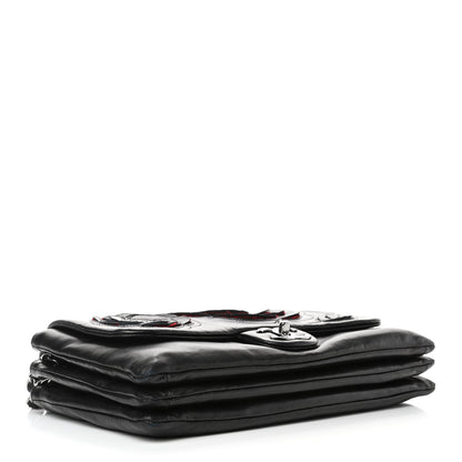 Chanel Lambskin Tweed Large Camellia Petals Flap Black 4 of 14