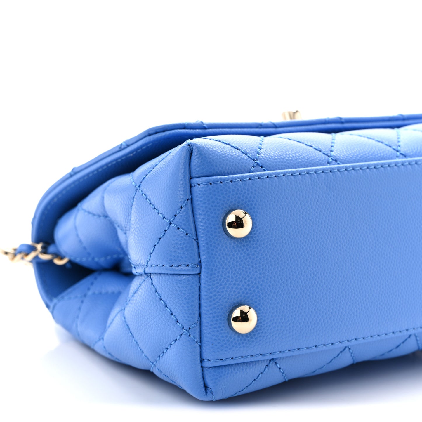Caviar Quilted Extra Mini Coco Handle Flap Blue