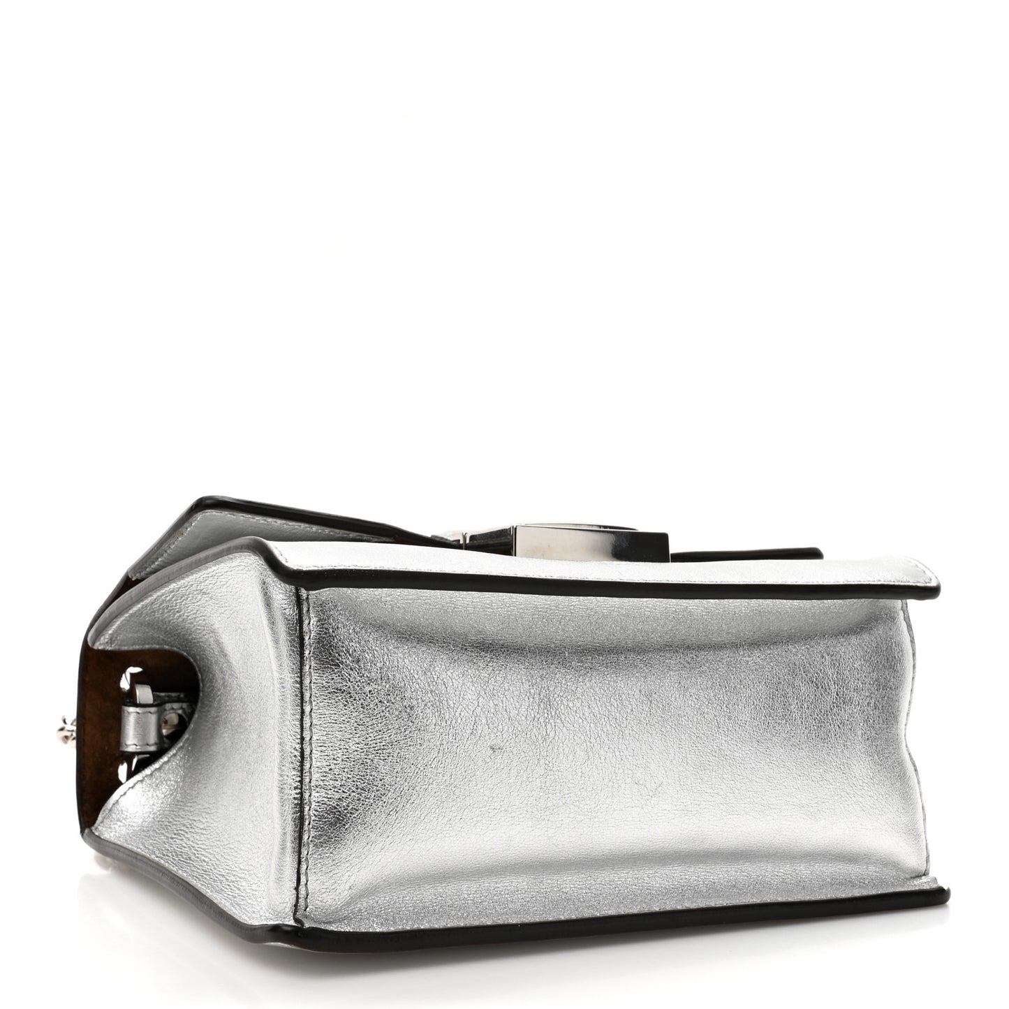 Vitello Catalan Mirror F is Fendi Small Kan U Shoulder Bag Argento