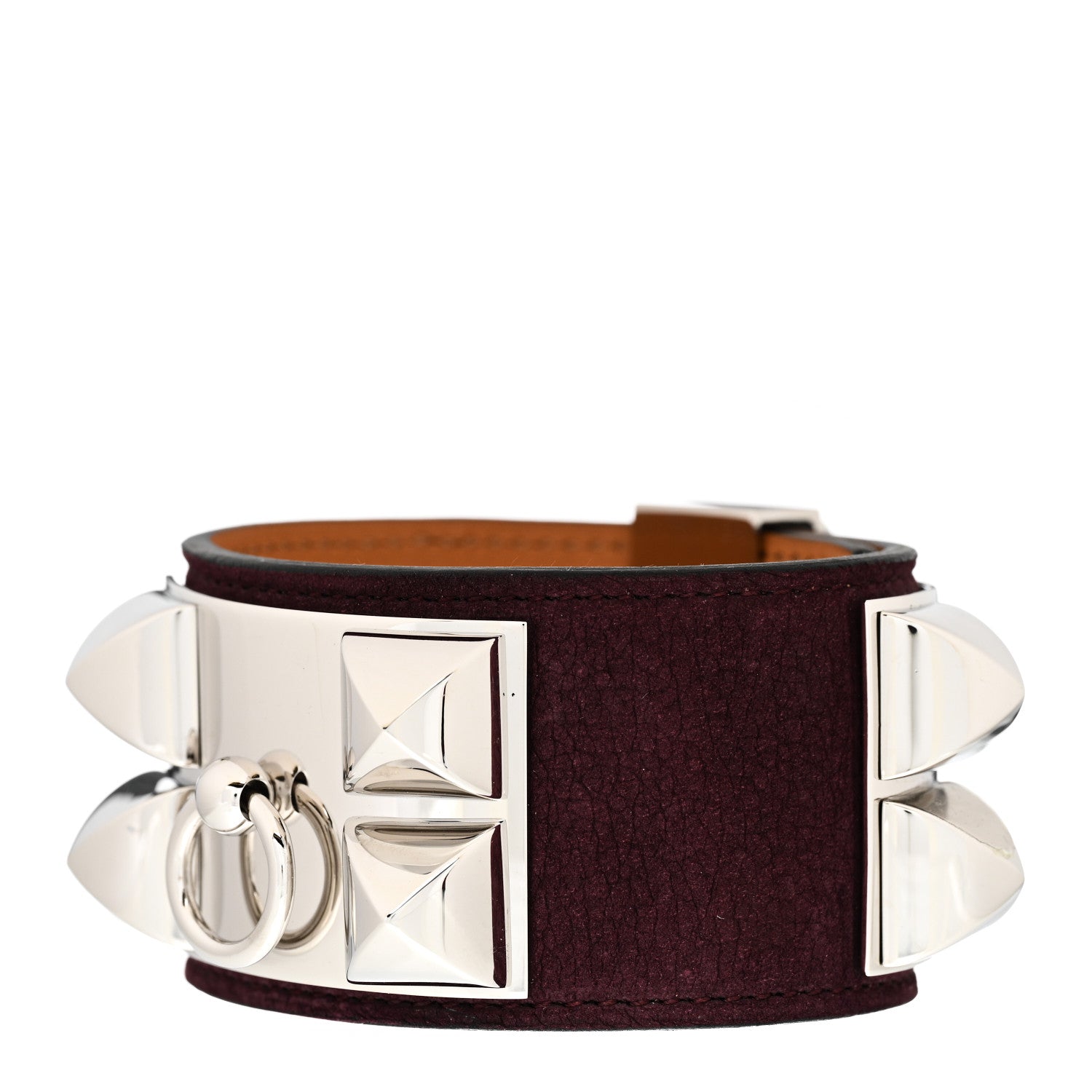 Hermes Suede Collier de Chien CDC Bracelet S Prune 1 of 5