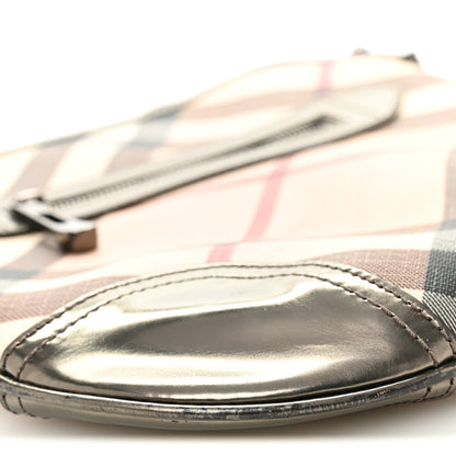 Burberry Patent Nova Check Dryden Crossbody Bag Pewter 10 of 11