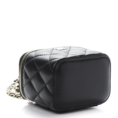 Chanel Lambskin Quilted Mini Vanity Case With Chain Black 4 of 11