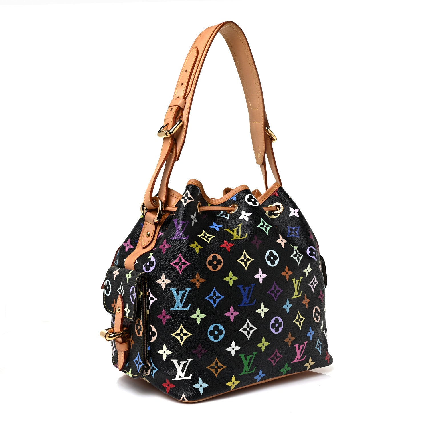 Louis Vuitton Monogram Multicolor Petit Noe Black 3 of 8