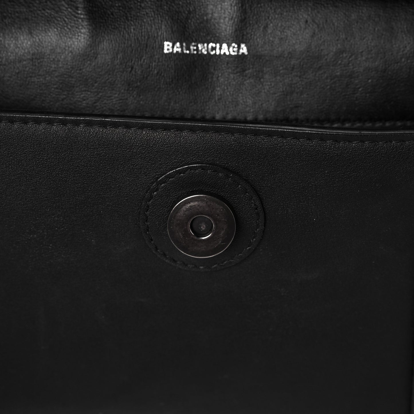 Semi Shiny Smooth Calfskin Monochrome XS Downtown Shoulder Bag Black