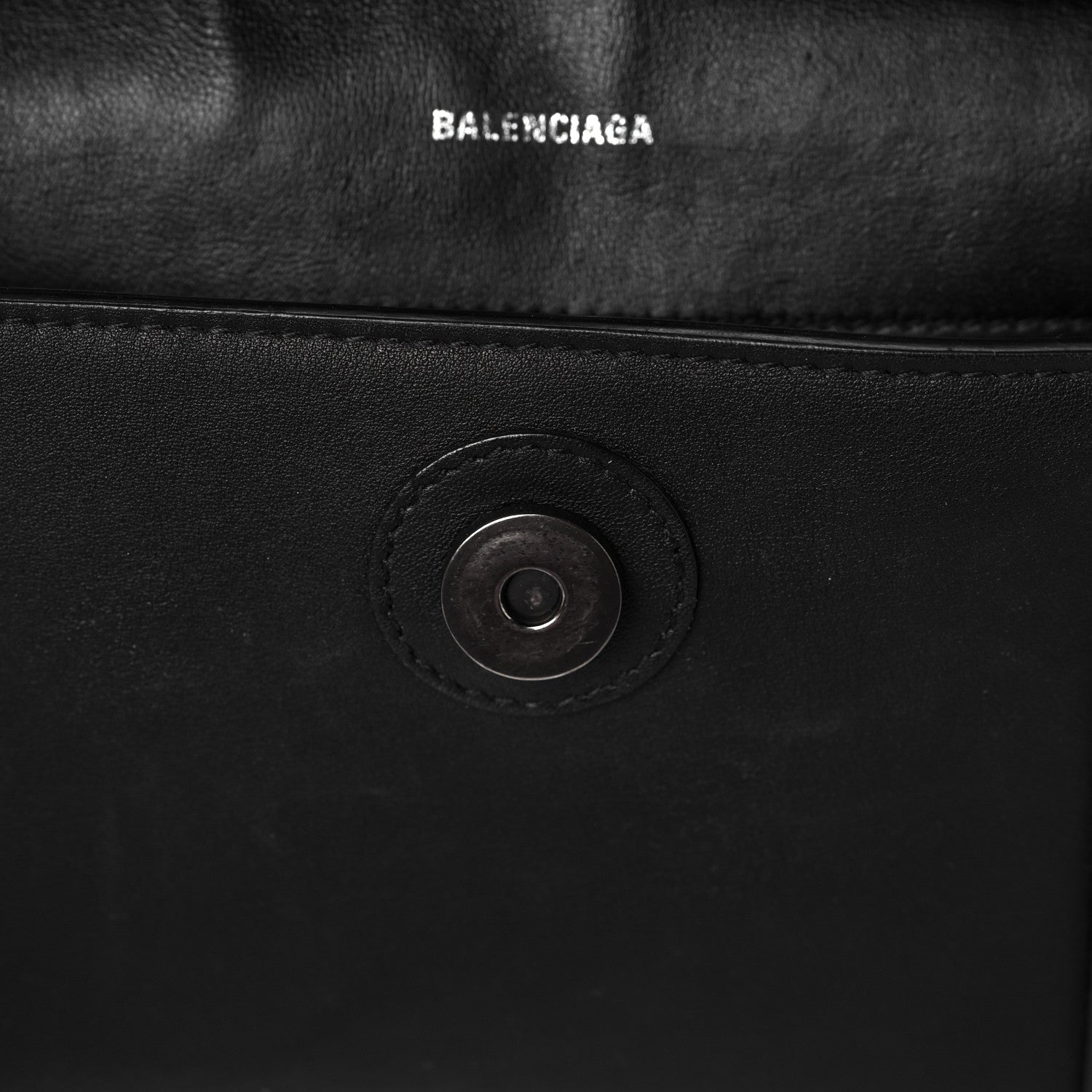 Balenciaga Semi Shiny Smooth Calfskin Monochrome XS Downtown Shoulder Bag Black 10 of 10