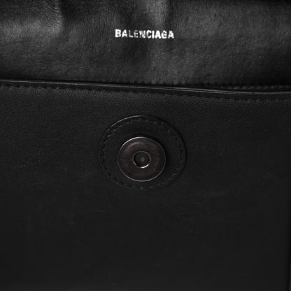 Balenciaga Semi Shiny Smooth Calfskin Monochrome XS Downtown Shoulder Bag Black 10 of 10