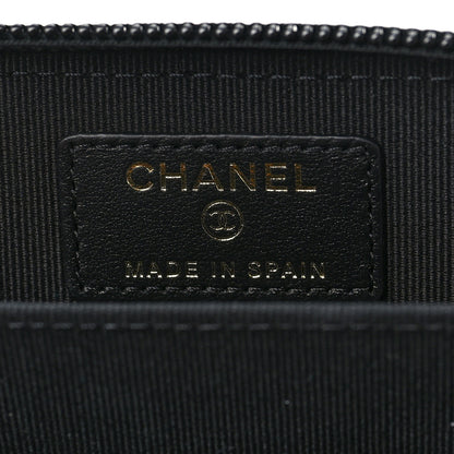 Chanel Caviar Quilted Boy Zip Around Coin Purse Wallet Black 6 of 10
