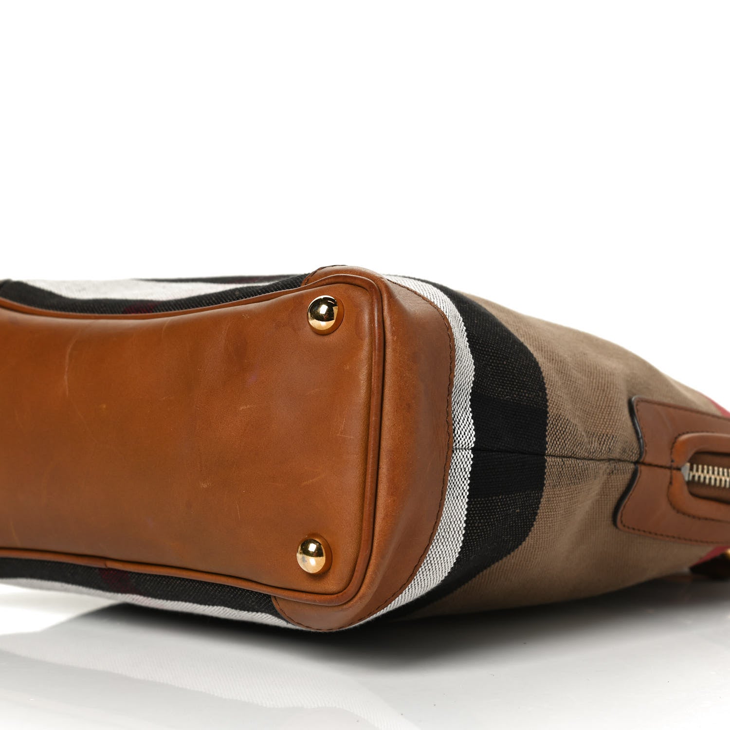 Burberry Canvas Mega Check Calfskin Medium Bloomsbury Saddle Brown 11 of 15