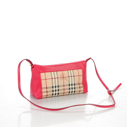 Burberry Haymarket Check Small Leah Shoulder Bag Pink Azalea 3 of 8