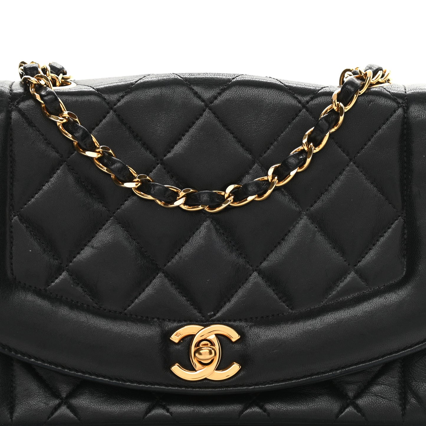 Lambskin Quilted Small Single Flap Black