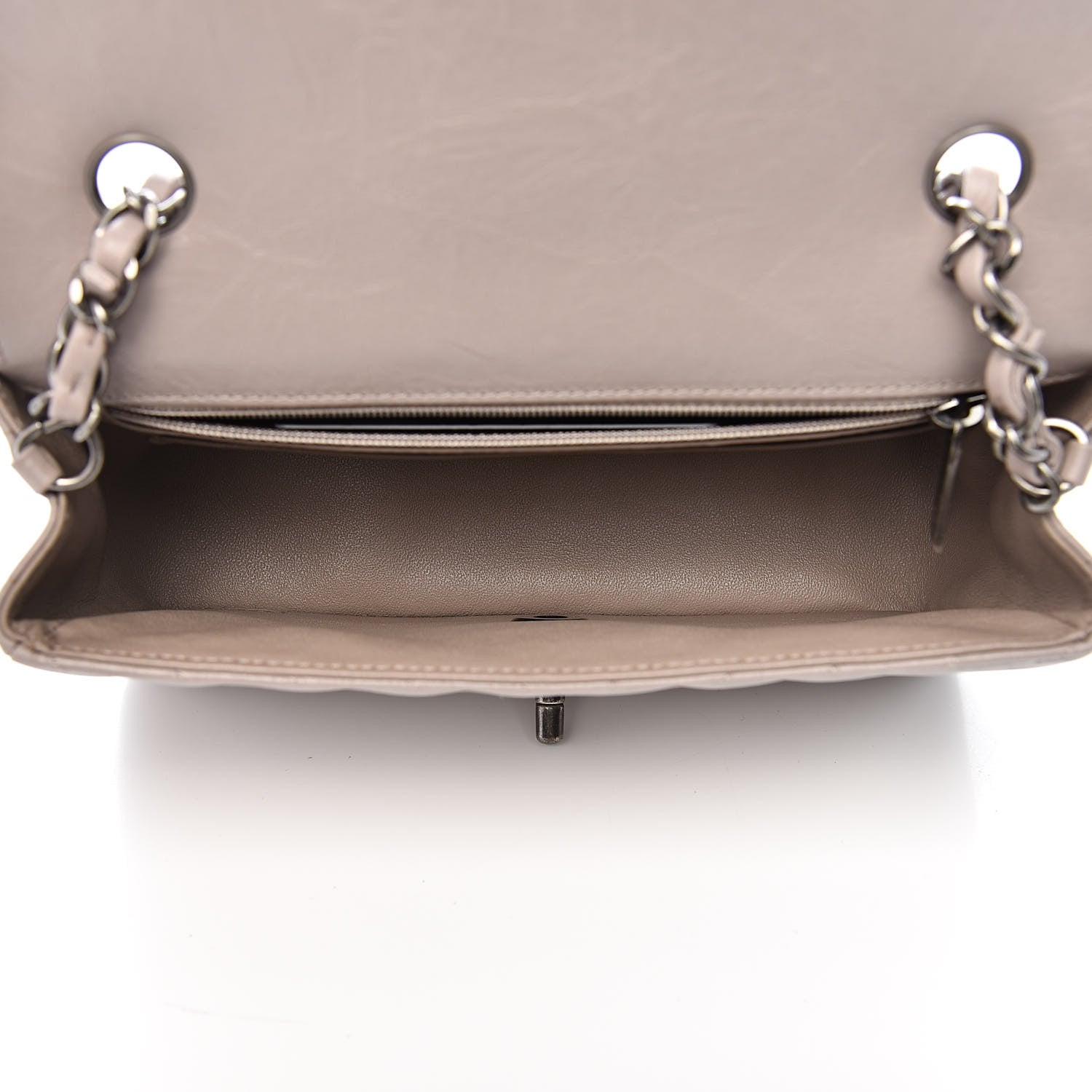 Chanel Iridescent Calfskin Chevron Quilted Mini Rectangular Flap Grey 5 of 12
