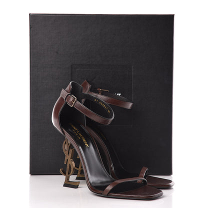 Saint Laurent Calfskin Opyum Sandals 38 Brown 10 of 10