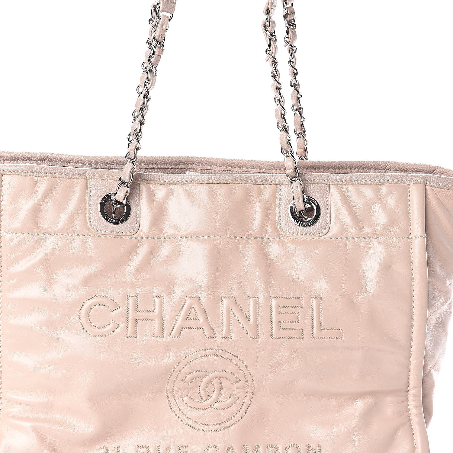 Chanel Glazed Calfskin Small Deauville Tote Light Pink 8 of 10