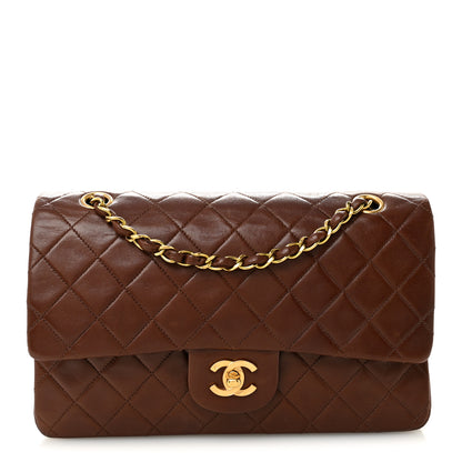 Chanel Lambskin Quilted Medium Double Flap Dark Brown 1 of 11