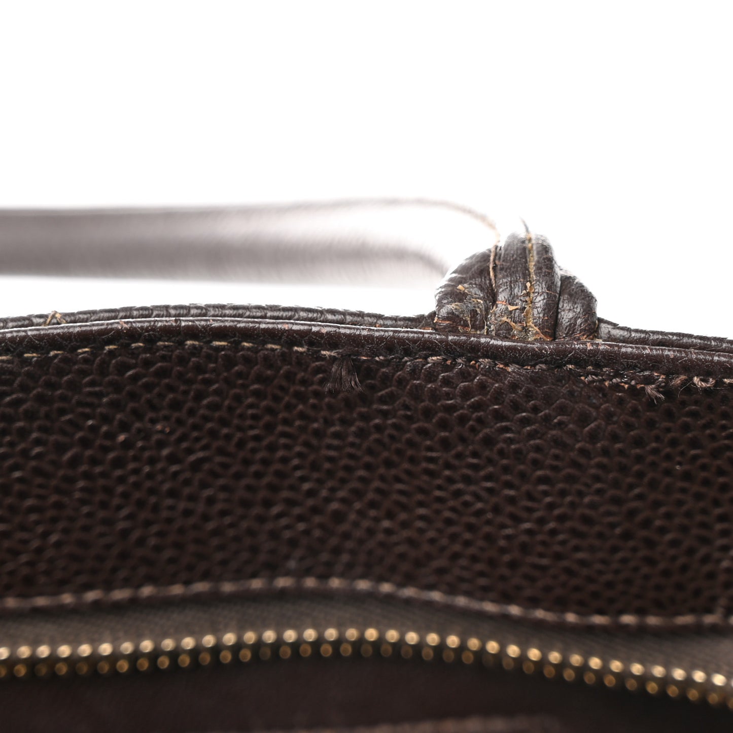 Caviar Quilted Medallion Tote Dark Brown