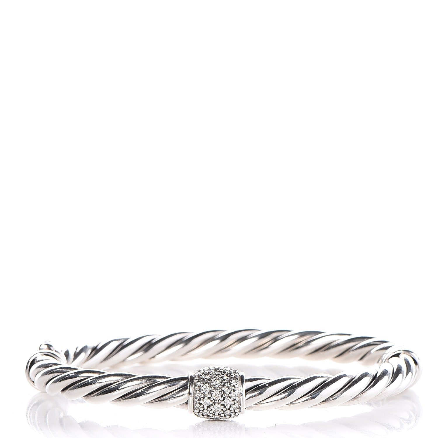 David Yurman Sterling Silver Diamond 6mm Moonlight Ice Bracelet 1 of 5