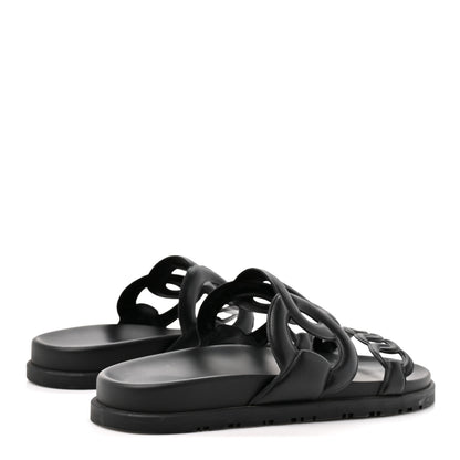 Hermes Nappa Extra Sandals 37 Black 5 of 9