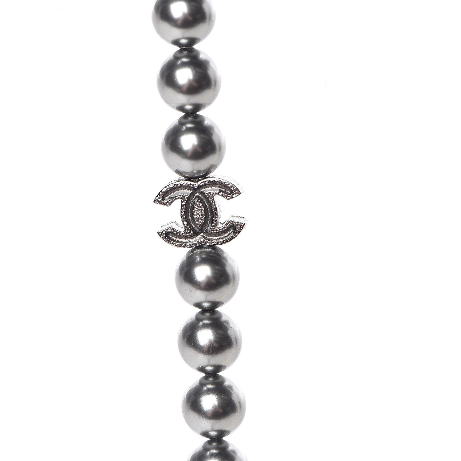 Chanel Graduated Pearl CC Long Necklace Ruthenium 4 of 7