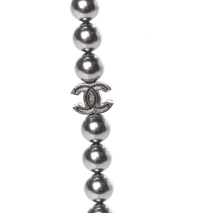 Chanel Graduated Pearl CC Long Necklace Ruthenium 4 of 7