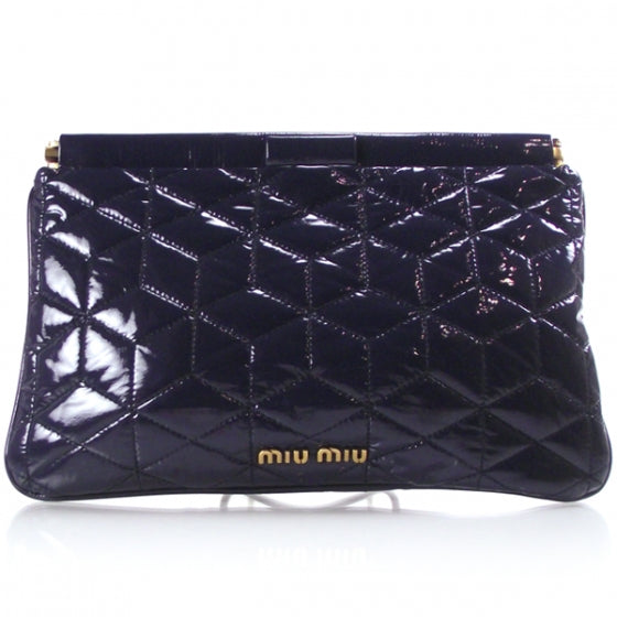 Miu Miu Patent Quilted Clutch 1 of 8