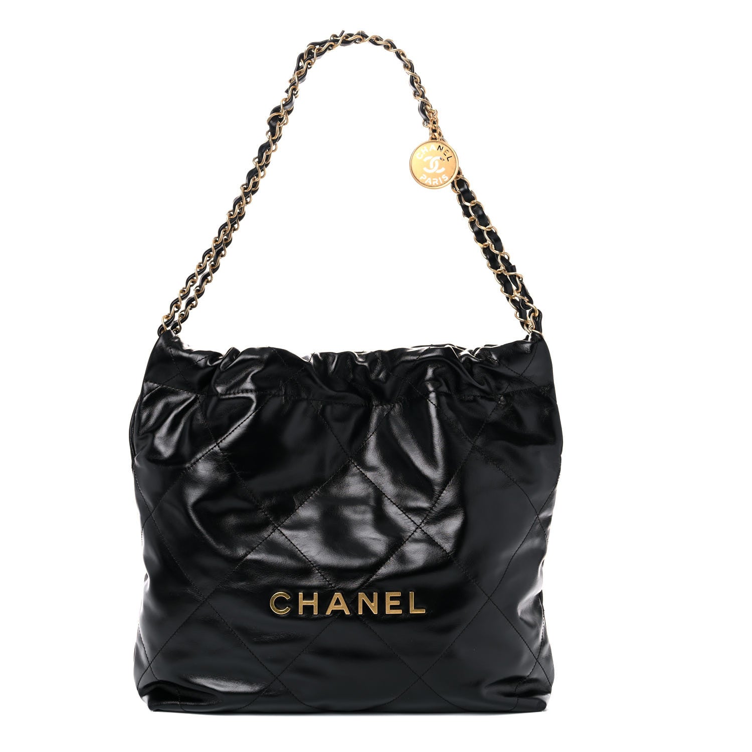 Chanel Shiny Calfskin Quilted Small Chanel 22 Black 3 of 13