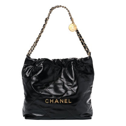 Chanel Shiny Calfskin Quilted Small Chanel 22 Black 3 of 13
