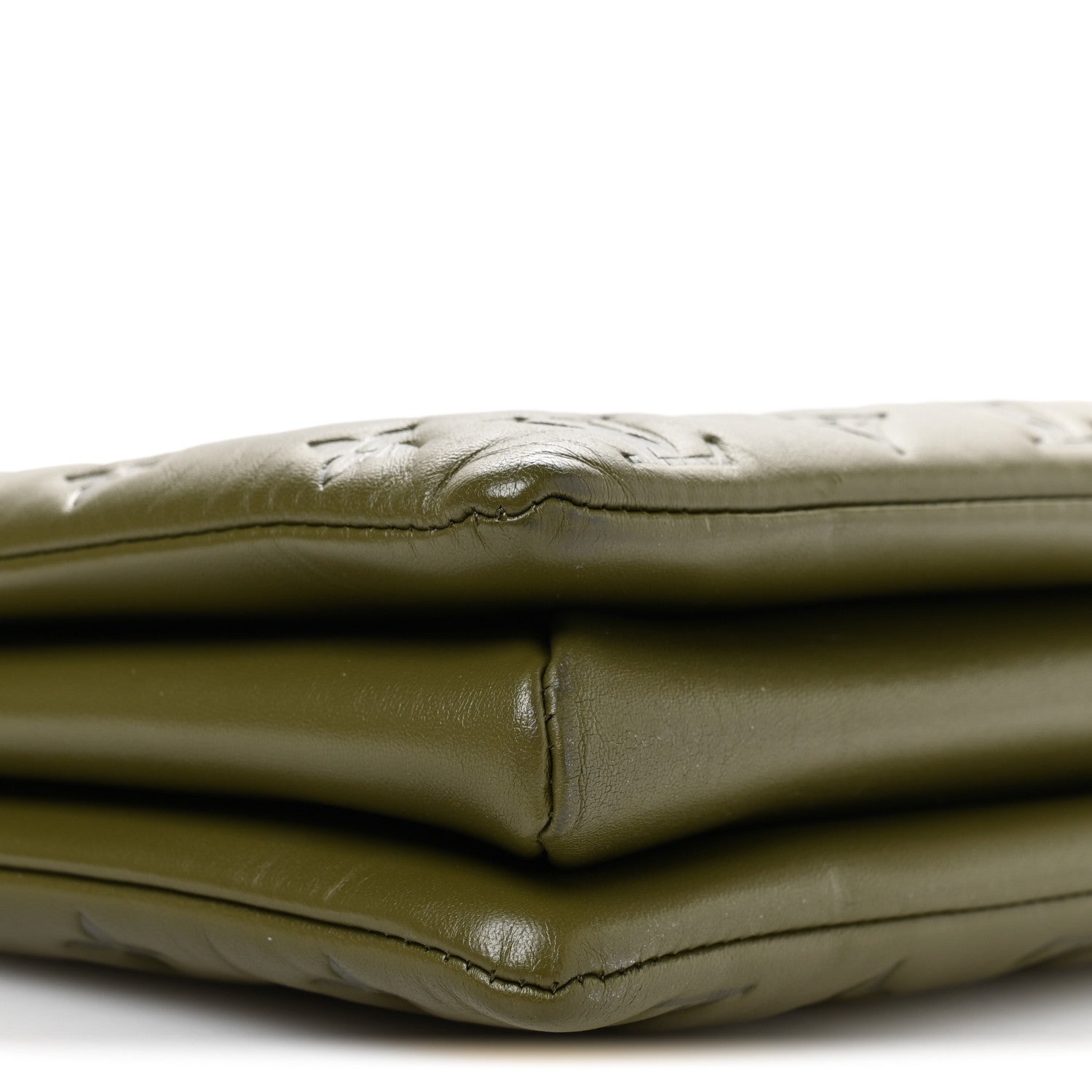 Louis Vuitton Lambskin Embossed Monogram Coussin MM Khaki 8 of 9