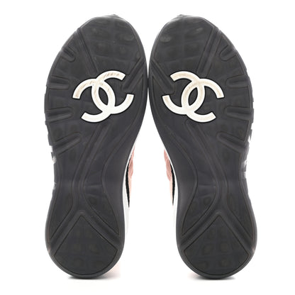 Chanel Mesh Suede Calfskin Quilted Sneakers 41 Black Pink 5 of 16