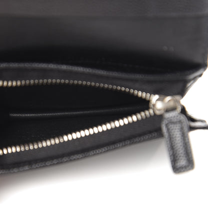 Saint Laurent Grain De Poudre Matelasse Chevron Monogram Card Case Black 6 of 11