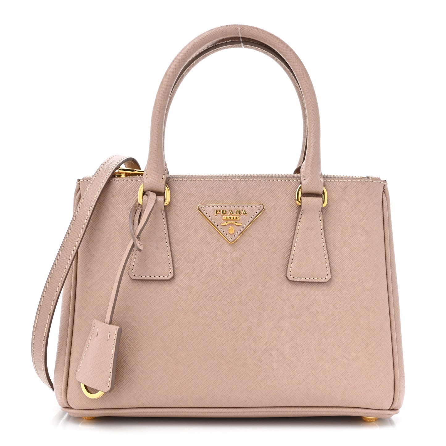 Saffiano Mini Galleria Double Zip Tote Cammeo