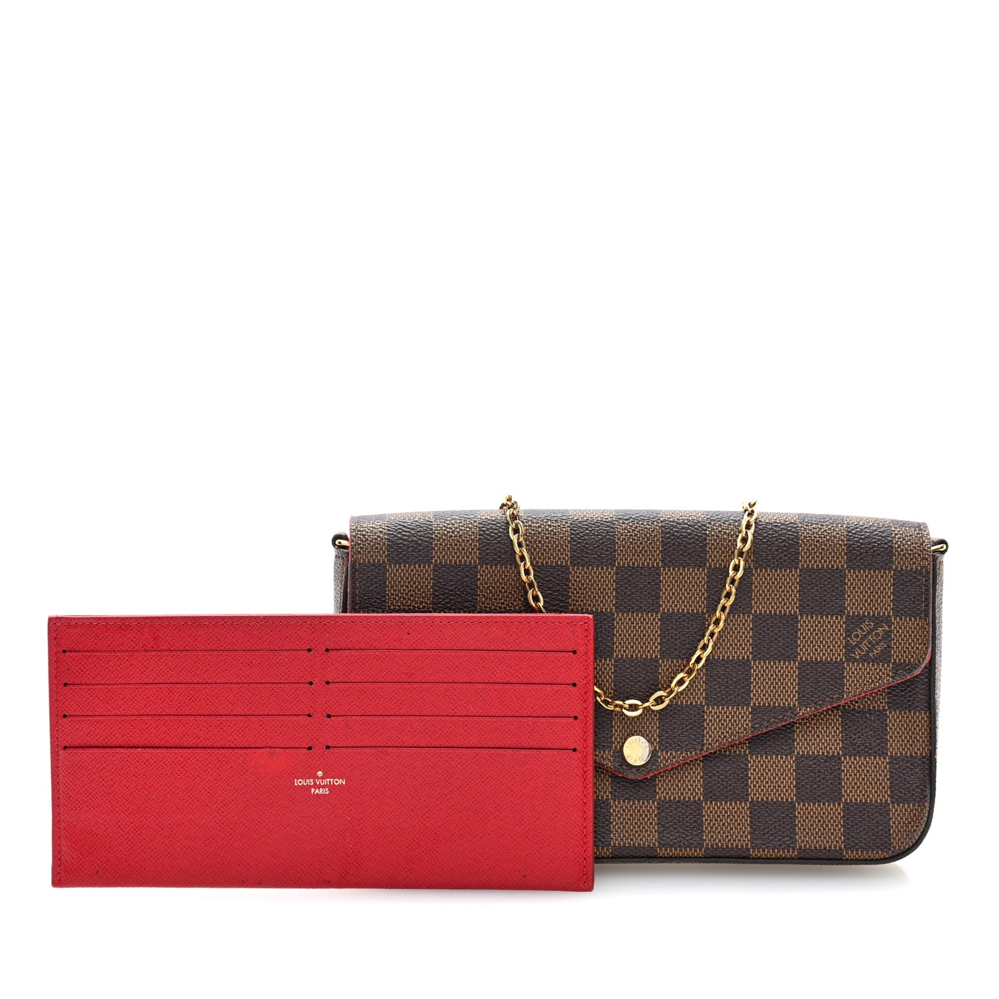 Damier Ebene Pochette Felicie Chain Wallet