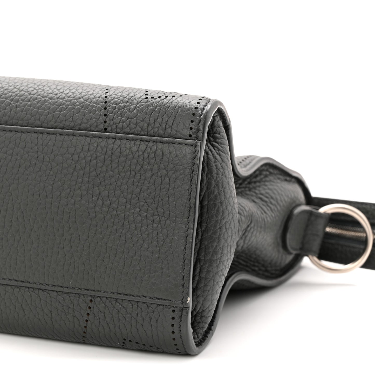Veau Soyeux Perforated Blackout Hardware S City Gris Fossile