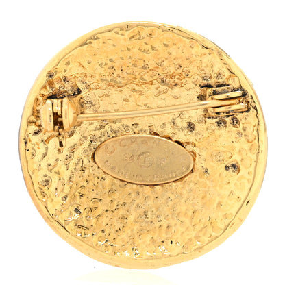 Chanel CC Round Brooch Gold 4 of 5