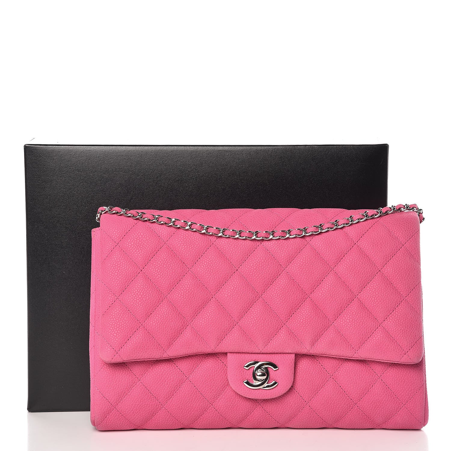 Chanel Iridescent Caviar Clutch with Chain Flap Pink 14 of 14