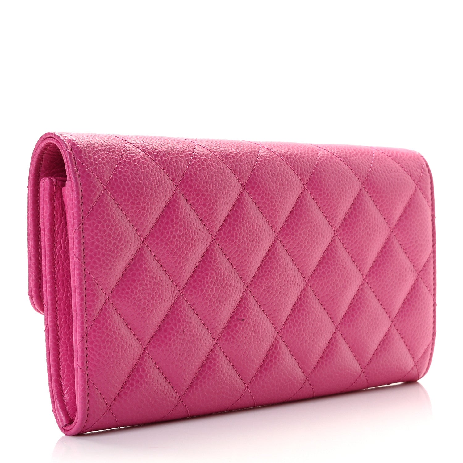 Chanel Caviar Quilted Large Gusset Flap Wallet Pink 3 of 8