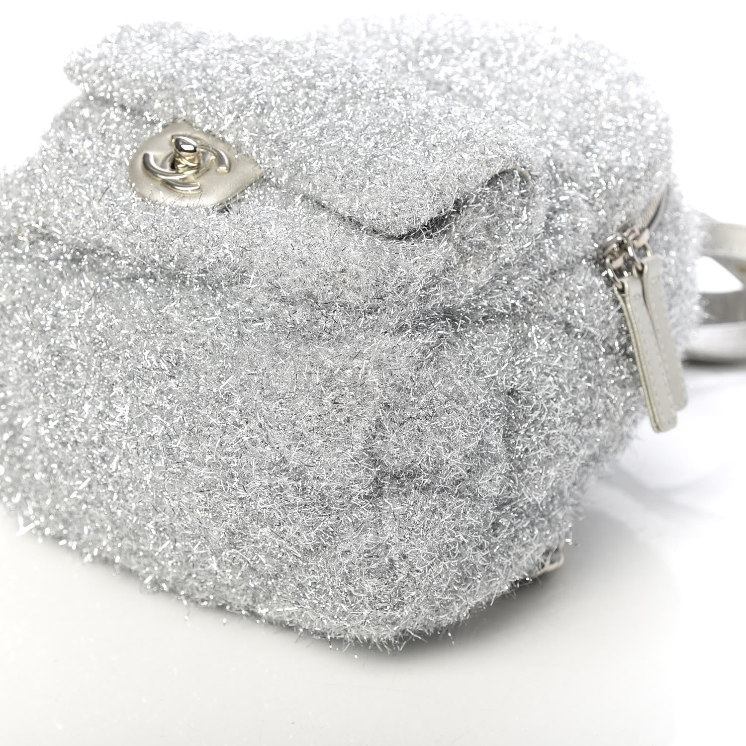 Chanel Lurex Knit Mini Pluto Glitter Backpack Grey 7 of 8