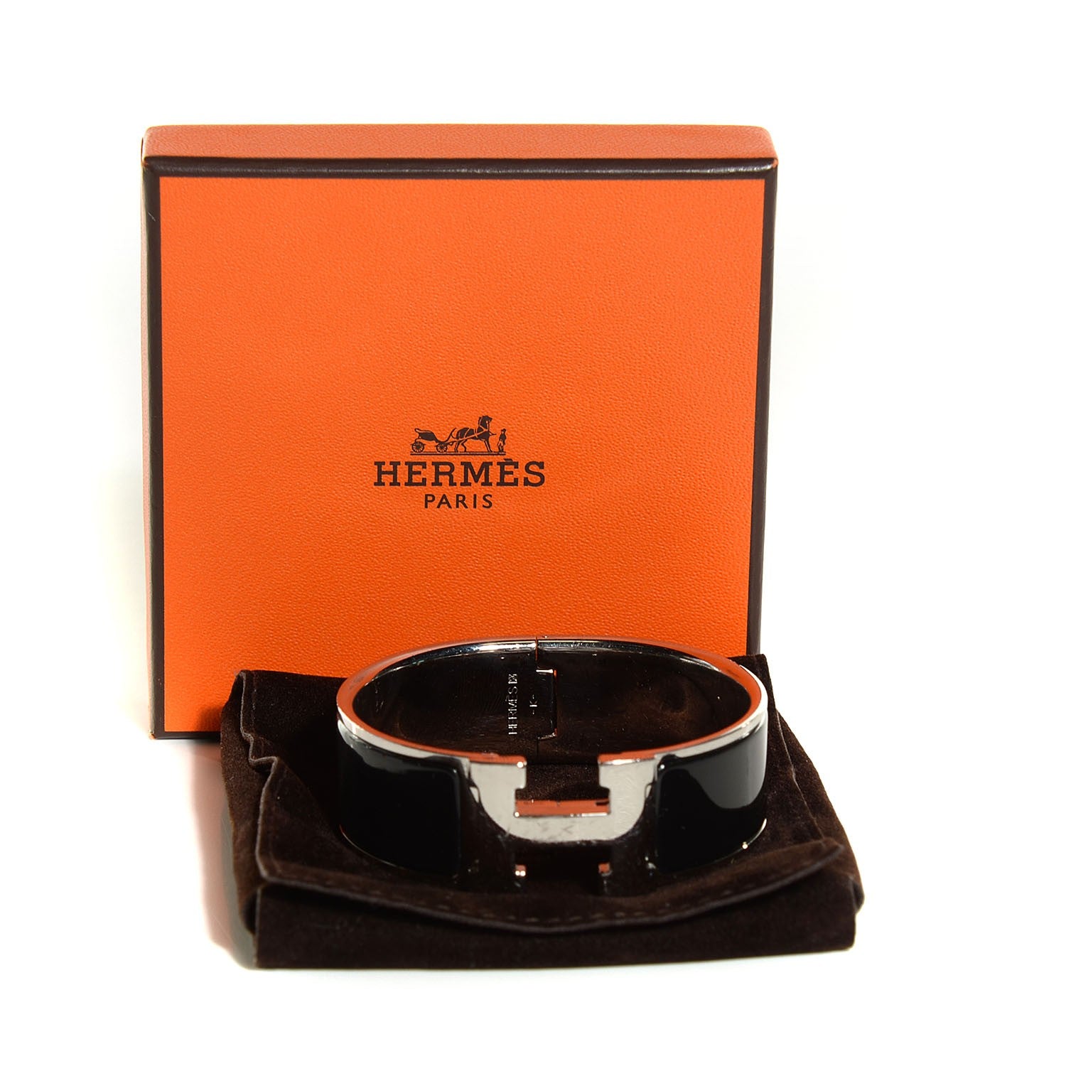Hermes Enamel Wide Clic Clac H Bracelet PM Black 6 of 6