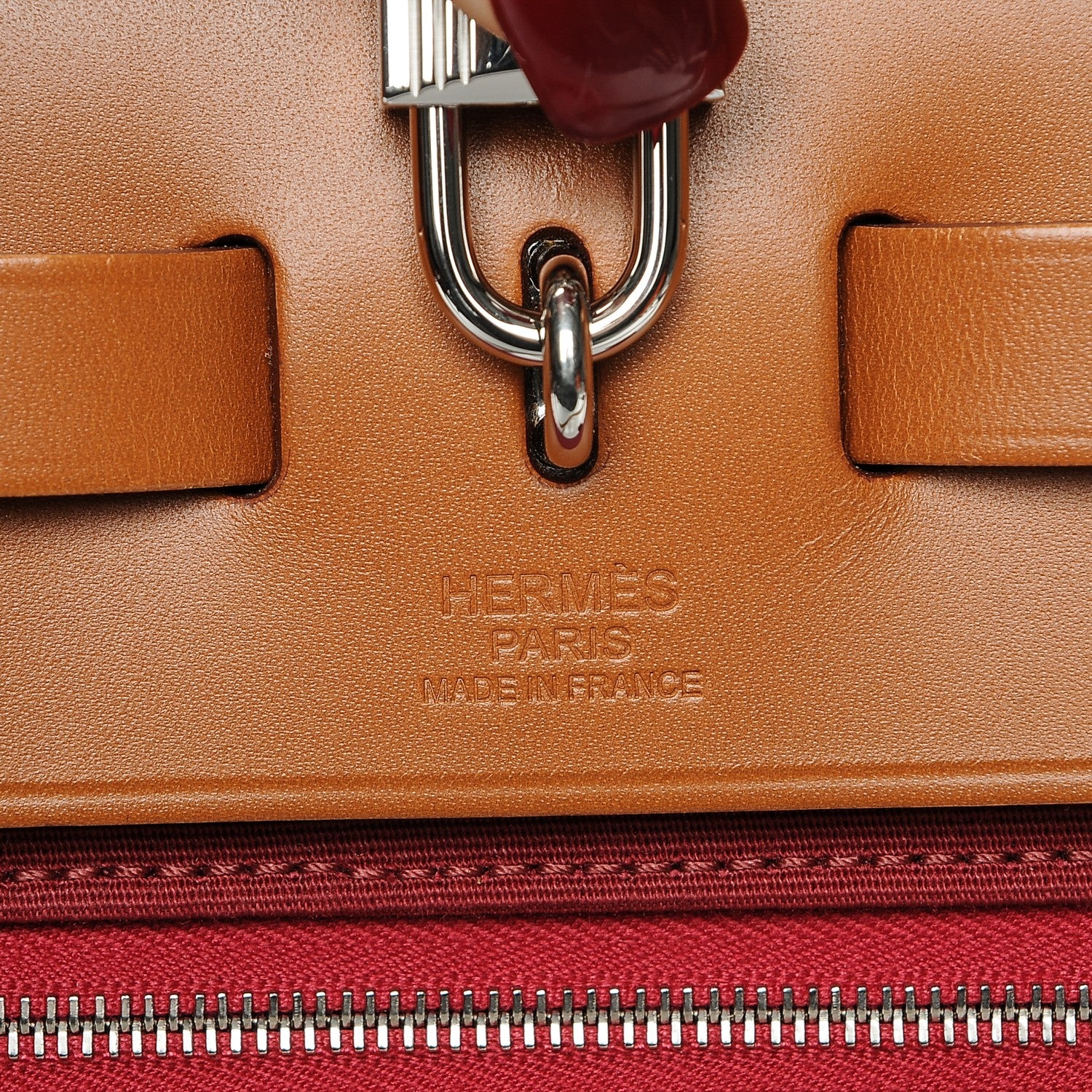 Hermes Vache Hunter Toile Herbag Zip 31 PM Rubis 7 of 9