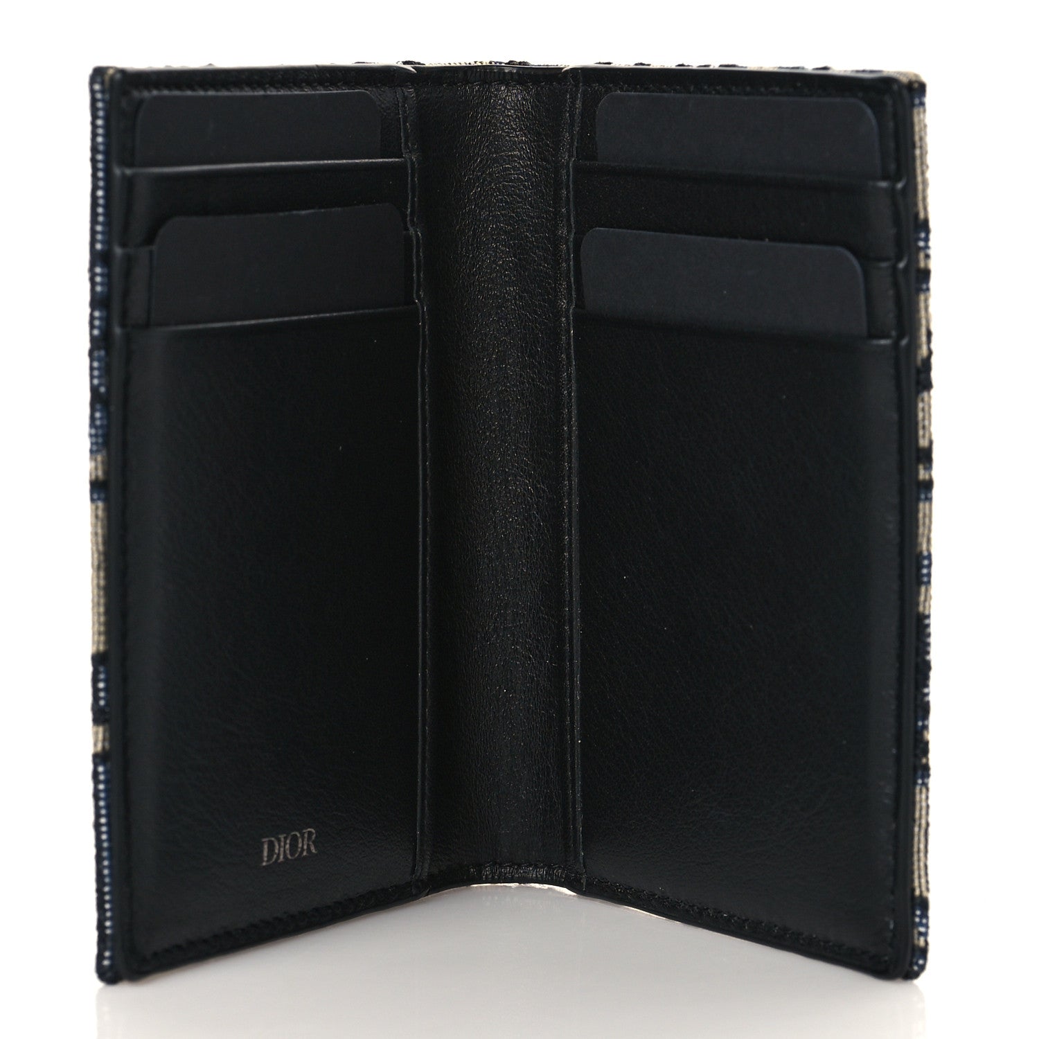 Christian Dior Oblique Bi-Fold Card Holder Blue 5 of 8